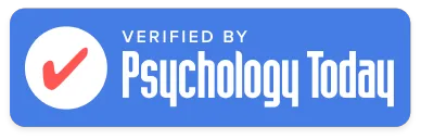 Blue icon reading "Verified by Psychology Today"