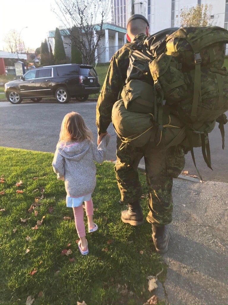 Canadian Soldier and his sister